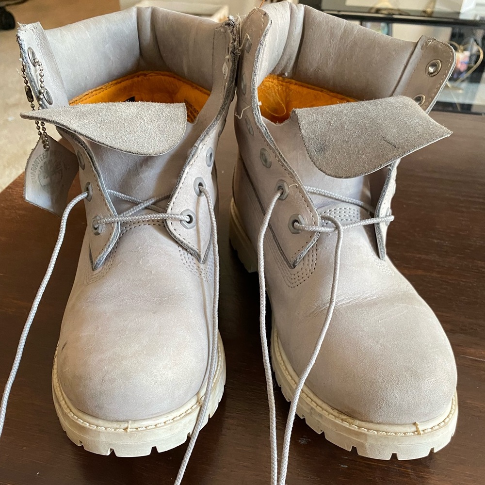 Gray timberland boots